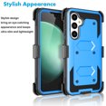 thumbnail image 2 of Galaxy S23 FE 5G Holster Case Belt Clip w/ [Built in Screen Protecotr],Takfox Rugged Shockproof Heavy Duty Locking Swivel Kickstand Full Body Hard Shell Cover for Samsung Galaxy S23 FE 5G 6.4"- Blue, 2 of 5