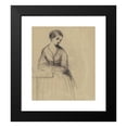 thumbnail image 2 of Seth Wells Cheney 12x14 Black Modern Framed Museum Art Print Titled - Young Woman, Florence (Recto) (1839), 2 of 5