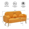thumbnail image 7 of 59.1" Orange Two-Seater Sofa in Cozy Teddy Velvet with Three Lumbar Pillows, 7 of 7