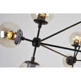 thumbnail image 3 of Bethel International Geometric Black Frame Ceiling Fixture with Coffee Color Glass Shades - Size:D35" x H16"-Size:D53" x H39", 3 of 8