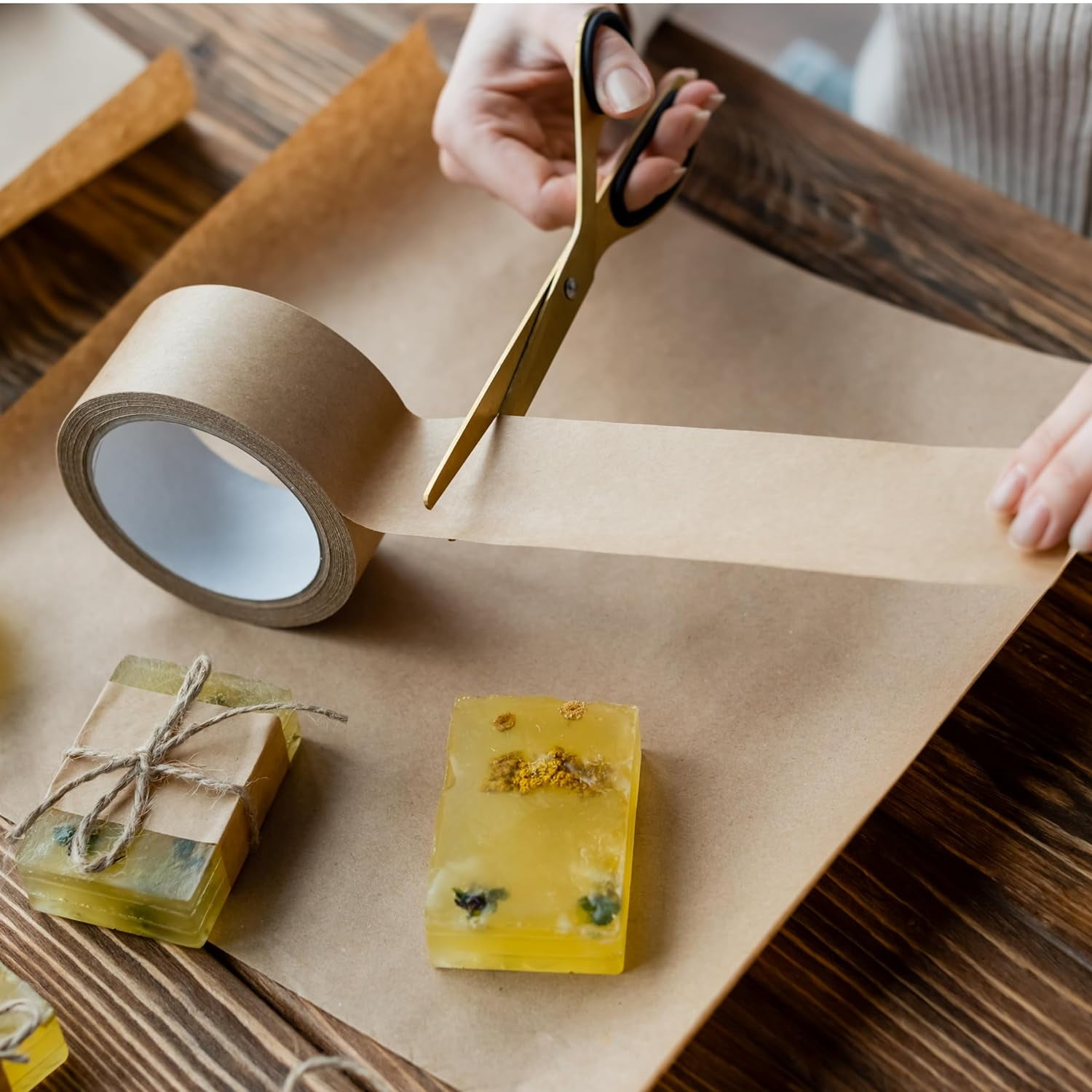 MMBM Gummed Tape 2.75 Inch x 167 Yards Kraft Paper Water Activated Secure Packaging Shipping, 12 Rolls