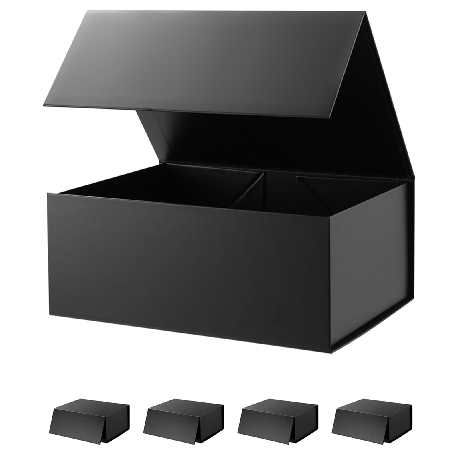5 Gift Boxes 9x6.5x3.8 Inches, Black Gift Boxes, Groomsmen Proposal
