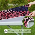 thumbnail image 6 of Pink and Black Of Leopard Print Square Fitted Tablecloth with Elastic Edge,Square Table Cover,Washable Elastic Table Cover for Home Kitchen Party Decor 34"x34", 6 of 6