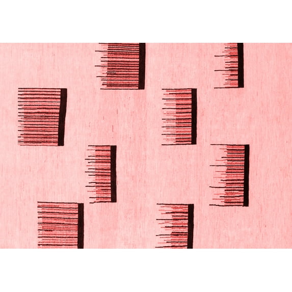 Ahgly Company Indoor Rectangle Solid Red Modern Area Rugs, 2' x 5'