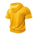 thumbnail image 5 of Mens Slim Fit Zip up Hoodie Short Sleeve Thin Jacket Full Zip Sweatshirt with Pocket Yellow M, 5 of 5