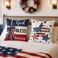 thumbnail image 6 of 4th of July Pillow Covers American Flags Star Striped Print Patriotic Couch Pillowcase 18 x 18 Inch(1pc), 6 of 7
