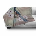thumbnail image 3 of Almond Blossom Soft Flannel Fleece Throw Blanket, Sparrow Perching on a Japanese Sakura Tree Branch with Blurred Background, Cozy Plush for Indoor and Outdoor Use, 50" x 60", Multicolor, by Ambesonne, 3 of 6