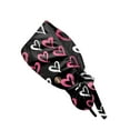 thumbnail image 2 of Love Heart Print Working Cap, Adjustable Surgical Scrub Hat, Casual Bouffant Head Cover for Women's Long Hair Light pink, 2 of 6