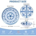 thumbnail image 2 of 12-Piece Melamine Dinnerware Set with Blue Floral Embossed Design,  & Lightweight for Indoor/Outdoor Use, 2 of 7