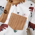 thumbnail image 2 of Gibobby Conjunto de pantalones para niños Camiseta de manga corta con estampado de dinosaurio de dibujos animados para niños pequeños, pantalones cortos(Caqui, 18-24 Meses), 2 of 5