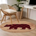 thumbnail image 4 of Round Rugs 3Ft, Red Black Plaid Bear Round Area Rug Washable Indoor Throw Carpet, Farmhouse Cabin Brown Wood Grain Small Non Slip Circle Rug for Bedroom Living Room Home Decor Aesthetic, 4 of 8