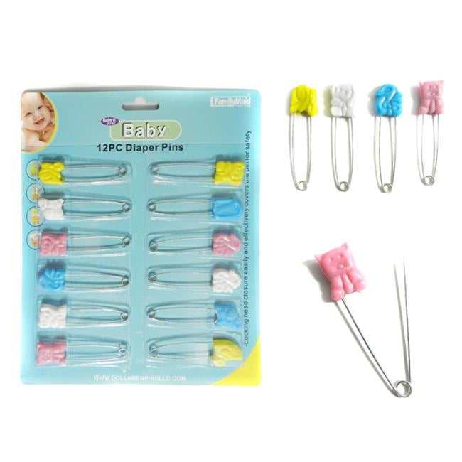 Familymaid 24009 0.5 x 2.25 in. Diaper Pins Assorted Colors - 12 Piece - Pack of 144