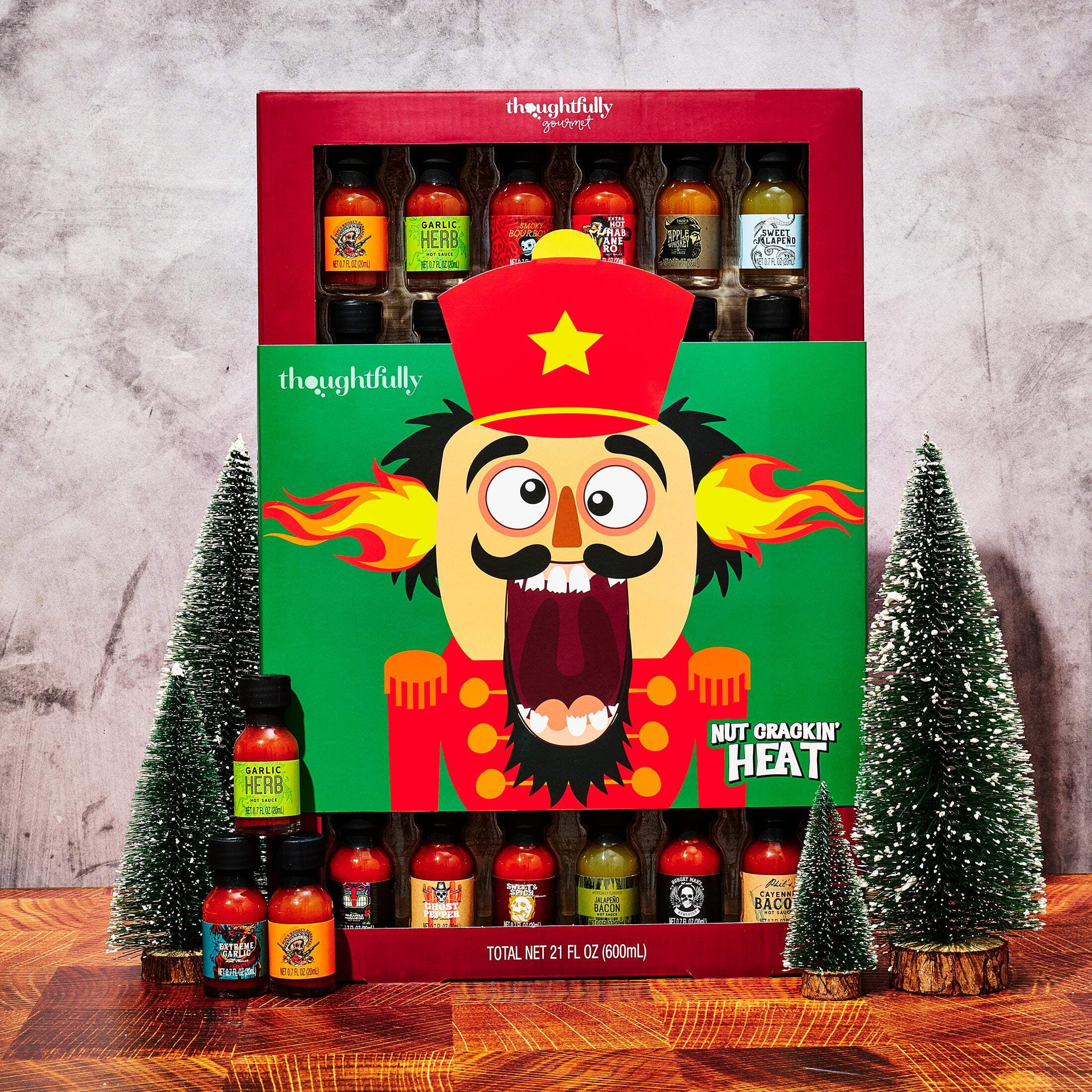 Thoughtfully Gourmet Holiday Hot Sauce Sampler Gift Set, 30-Pack