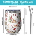 thumbnail image 5 of 12oz Stemless Wine Tumblers Multicolor Christmas Pattern Vacuum Insulated Stainless Steel Travel Tumbler Cups Mug with Lid and Straw for Champaign,Cocktail,Beer with Cleaning Brush, 5 of 5