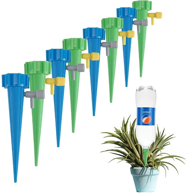 24-packsjälvvattnandespikar-Automatiskväxtvattnare-Justerbarventilbrytare-Trädgårdsbevattningssysteminomhusochutomhu12pcs