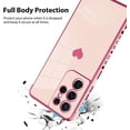 thumbnail image 3 of for Samsung Galaxy S21 Ultra Case Love Heart Plating Electroplate Luxury Elegant Case Camera Protector Soft TPU Shockproof Protective Corner Back Cover Galaxy S21 Ultra Case -Pink, 3 of 10