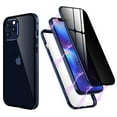 thumbnail image 1 of Privacy Magnetic Case for iPhone 12 / iPhone 12 Pro 6.1 inch, Dteck Double-Sided Tempered Glass Magnetic Adsorption Metal Bumper Privacy Screen Protector Antipeep Anti-Spy Phone Cases Cover, Blue, 1 of 7
