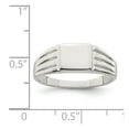 thumbnail image 2 of Solid 925 Sterling Silver Engravable Signet Ring (2mm) - Size 8, 2 of 2