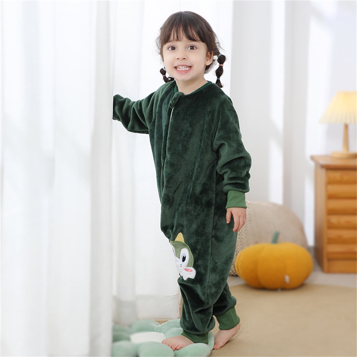 ATAIKU Toddler Sleeping Sack 9M-6T Winter Warm Flannel 2-Way Zipper Baby Sleep Sack with Feet, Infant Animal Dinosaur Wearable Blanket