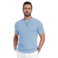 thumbnail image 2 of Iceglad Mens Knit T Shirt Short Sleeve Crewneck Summer Casual Textured Pullover Lightweight Ribbed Viscose Sweater Tee Soft Breathable Fashion Shirt, 2 of 9