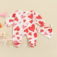 thumbnail image 4 of Barboteuse à Manches Longues Imprimé Cœur pour Bébé Garçon Fille Saint-Valentin Rouge 6-9 Mois, 4 of 6