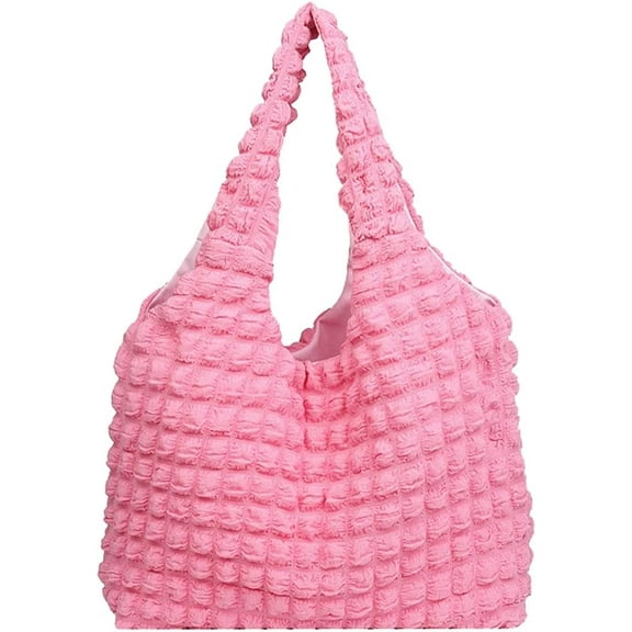 Kukuzhu Women's Puffer Shoulder Bag Quilted Tote Bag Lightweight Puffy Crossbody Bag Large Hobo Purse Cloud Bubble Bag
