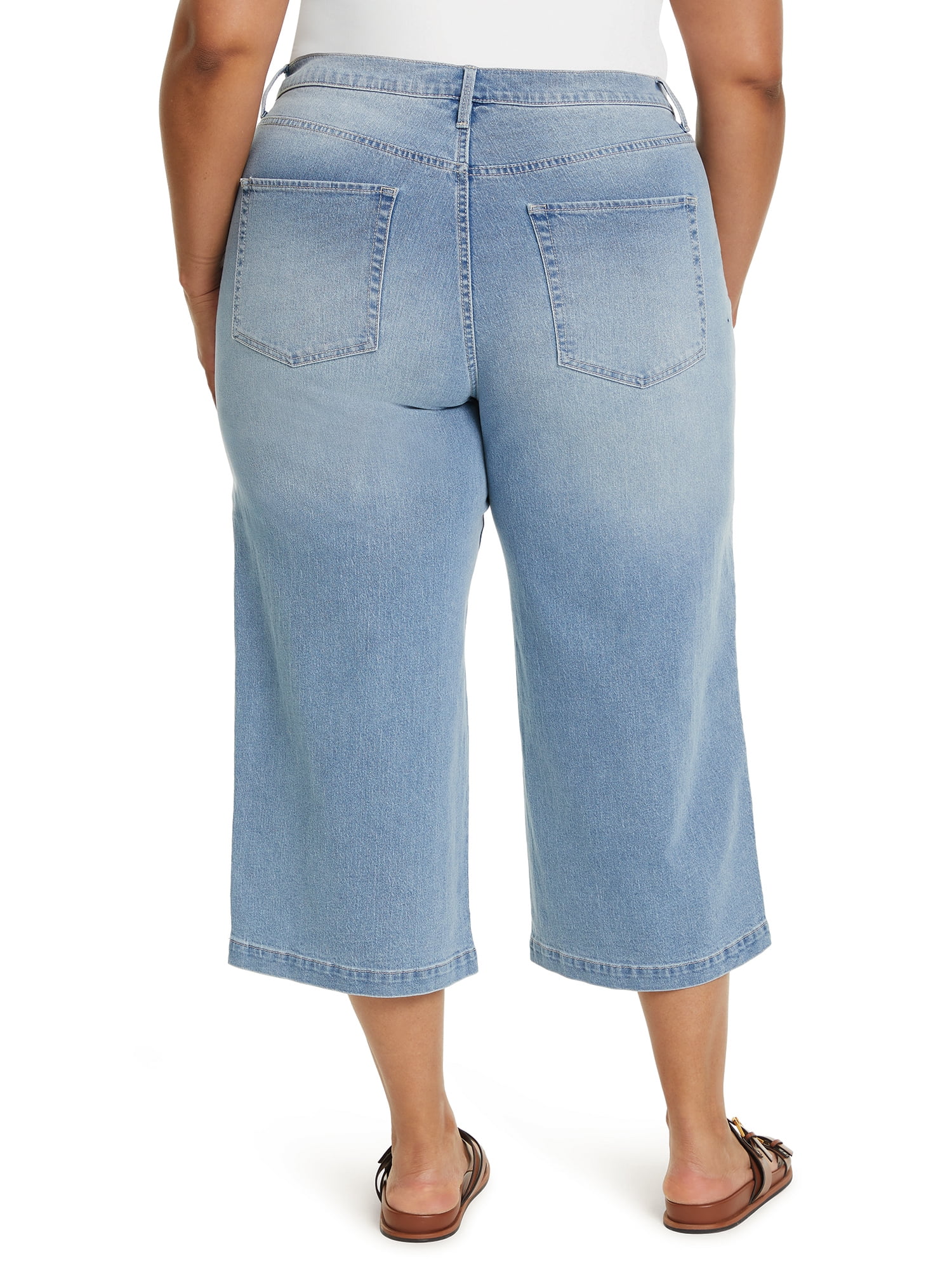 Gloria Vanderbilt Swan Series Women's Plus High Rise Wide Leg Crop Jeans, Sizes 16W-24W