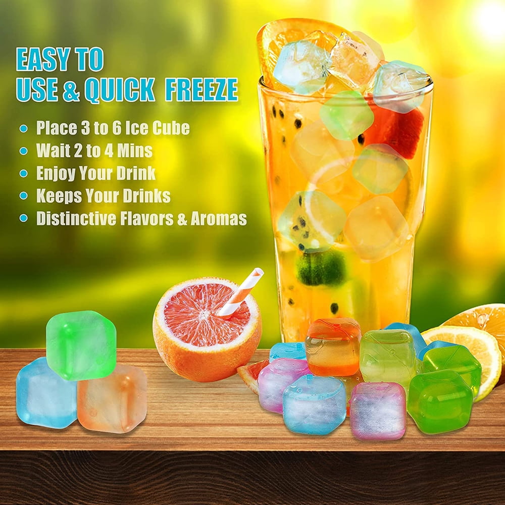Icy Cools Red, Ice & Blue, Reusable Ice Cubes for Your Drink