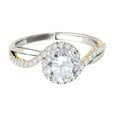 thumbnail image 2 of Aonejewelry 3/4 Carat Halo Two-Tone Diamond Engagement Ring In 14k Solid Yellow & White Gold, 2 of 4