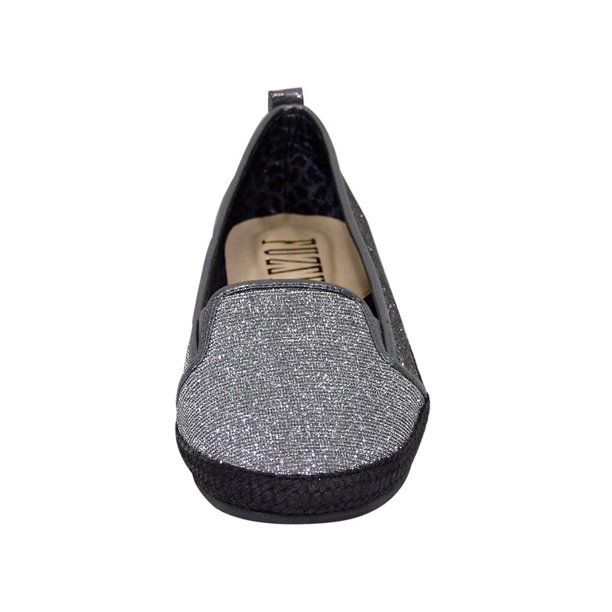 FUZZY Lacy Women Extra Wide Width Casual Metallic Flat PEWTER 7