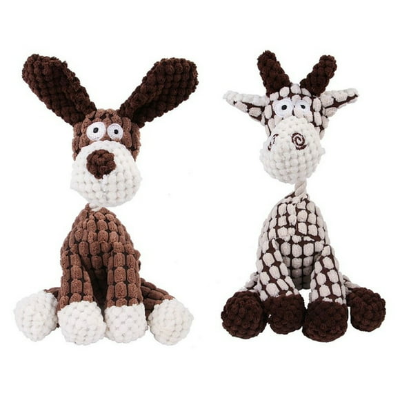 2PCS Pet Sound Toy Cartoon Donkey Shaped Dog Teething Toy Interactive Toy