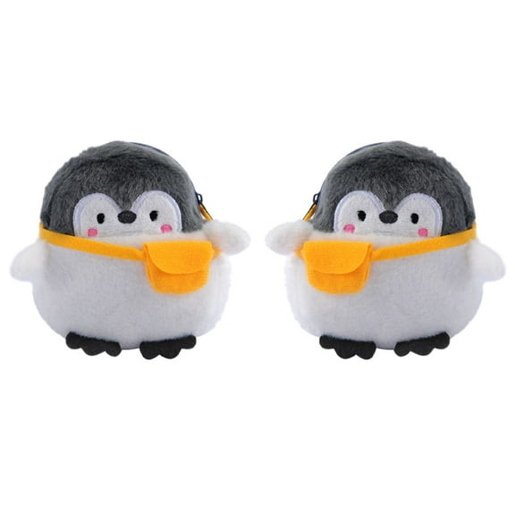 HORIALENCE 2Pcs Penguin Coin Purse Adorable Coin Purse Cute Design Thick Fabric Storage For Children