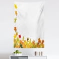 thumbnail image 1 of Maple Leaf Tapestry, Falling Autumn Forest Foliage Frame Like Seasonal Illustration, Fabric Wall Hanging Decor for Bedroom Living Room Dorm, 5 Sizes, White Orange and Pale Green, by Ambesonne, 1 of 1