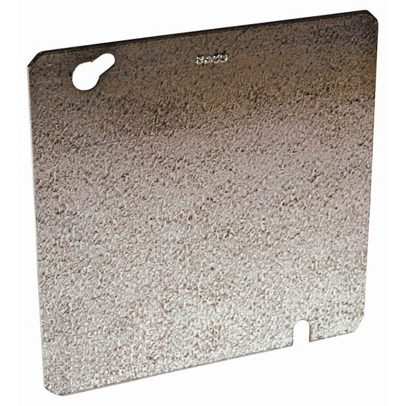 Raco 832 Blank Flat Square Electrical Box Cover, 4-11/16 in L x 4-11/16 in W, Gray, Steel