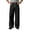 Black, variant on Mens Straight Leg Jeans with Double Pleats Relaxed Fit Casual Wide Leg Trousers