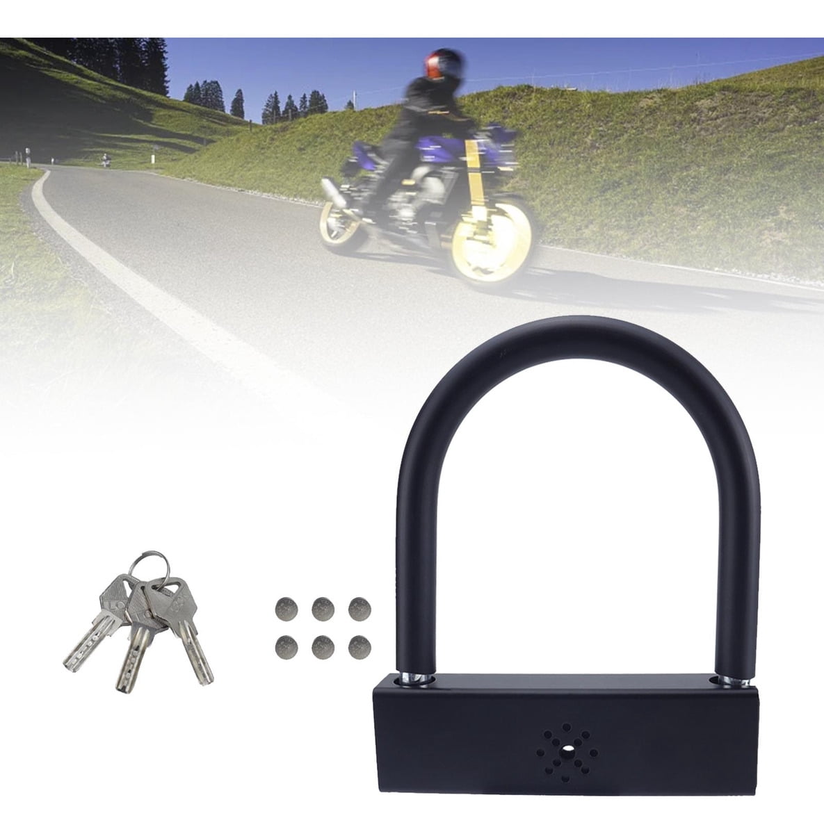 Applicable to U-Lock with Alarm and 3 Keys, Universal Padlock