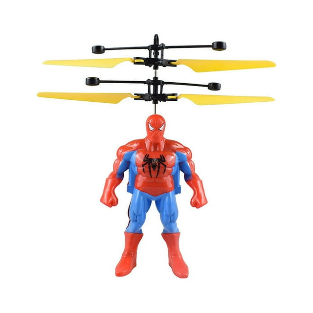 JM Figura de Spiderman de Anime, Avión de inducción colgante, Spiderman volador, Iron Man, Hulk, Avión de Control remoto, juguete para chico, regalo de cumpleaños JM Anime JM