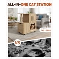 thumbnail image 6 of Cat Feeding Station with Bowls, Cat Food Table with Moving Wheels, Cat Bed Window Perch with Vertical Scratcher and Mat, 6 of 9