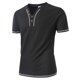 thumbnail image 4 of pstuiky Mangas cortas para hombre, Camisa informal de verano para hombre, de manga corta, color liso, con cuello en V y bolsillo camisas casuales para hombre xxl, 4 of 8