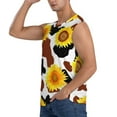 thumbnail image 3 of Picia Cow Print Sunflower mens Cotton Tank Undershirts , Moisture-wicking Ribbed Tanks, Lightweight Cotton Tank Undershirts-Medium, 3 of 8