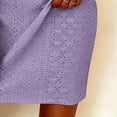 thumbnail image 6 of Eyelets Dresses for Women - Cowl Neck Loose Crewneck Long Sleeve Casual Summer Hollowed Out Keyhole Tunic Mini Dress, 6 of 7