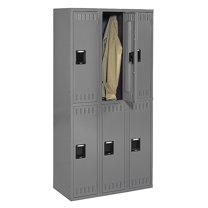 Tennsco Double Tier Locker, Triple Stack, 36"W x 18"D x 72"H