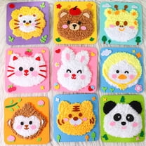 3pcs Handmade Cartoon Yarn Embroidery Painting Craft Kit - Creative Sewing & Yarn Craft Supplies for DIY Projects, Fun Educational Activity, Perfect for Home Decor & Handmade Gifts, 8.3*8.3in, C