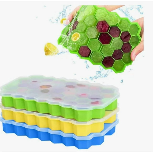 Bandejas Xtellar De Cubitos Hielo, Molde De Hielo Con Tapa, 3 Piezas