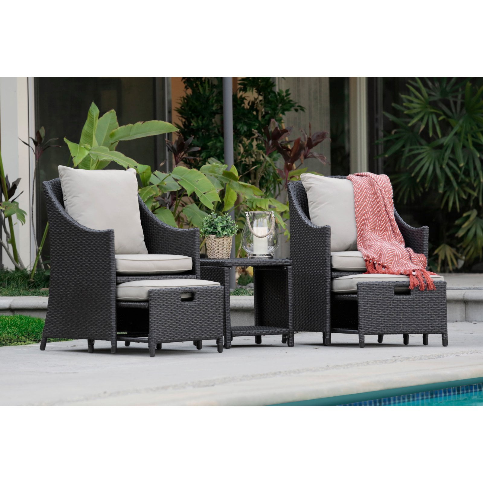 Serta Laguna Outdoor 5-Piece Set Brown Wicker by Millwork Holdings Co., Inc.