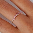 thumbnail image 5 of Pink Sapphire & Diamond Crown Ring, Alternate Gemstone Band Ring, Matching Band, Curve Ring, Stackable Ring, Dainty Band For Women, 5 of 5
