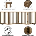thumbnail image 7 of Smart FENDEE Bamboo Dog Gate Freestanding 4 Panel Pet Gate for Doorways, 2 Support Feet, Black Walnut, 7 of 7