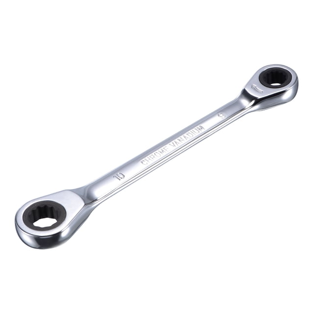 Llave de vaso de doble extremo con trinquete (8x10mm) herramientas de spanner métrico de 72 dientes de 12 puntos, CR-V