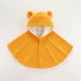 thumbnail image 5 of Fewfanhot Kids Cute BearEar Fleece Hooded Poncho, Button Front Warm Kids Cape Wrap for Daily Outdoor, 5 of 6