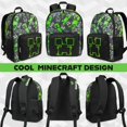 thumbnail image 3 of Mochila Minecraft Creeper para Niños Negra, 3 of 6